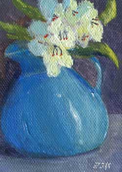 "Vase & Flowers" by Barbara Kelsey, Pewaukee WI - Oil